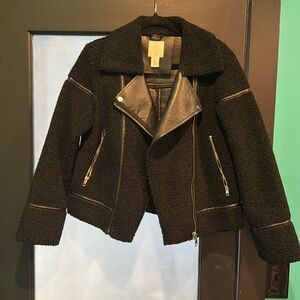 Joie faux leather and teddy bear jacket